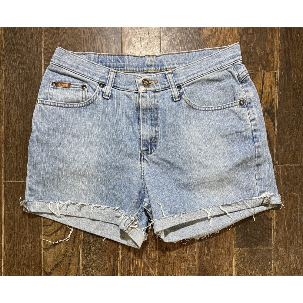 Riders Cut-Off Cuffed Shorts Womens 10P Blue Excellent Vintage Denim 3"‎ Inseam